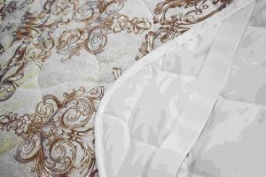 Наматрасник стеганый с резинкой по угласм(Лён/Хлопок) 160х200 осн