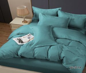 КПБ Микрофибра-страйп "Pandora" диз. № 1х1 (16-5114) Пыльно бирюзовый (N)