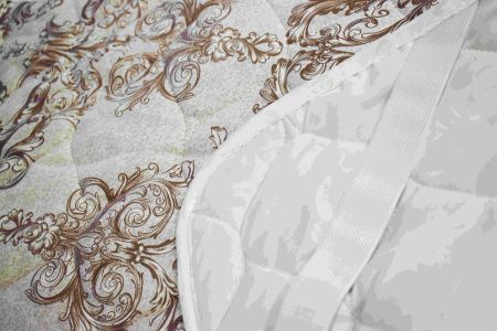 Наматрасник стеганый с резинкой по угласм(Лён/Хлопок) 140х200 осн